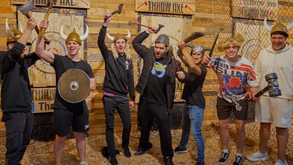 axe throwing group activity